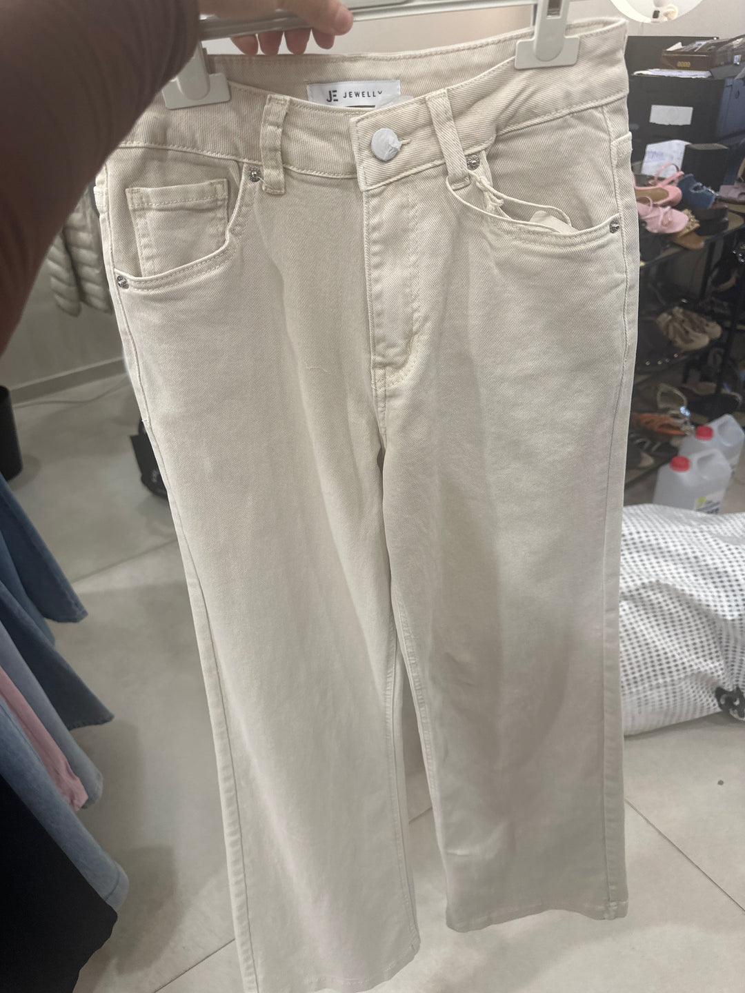 Jean wide flare beige JP9129
