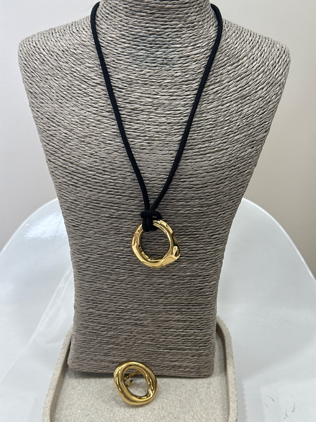 Set pendentif + bague cercle
