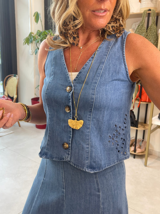Boléro Jean froncé Rm591