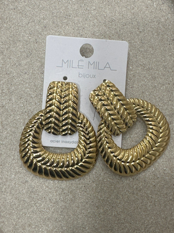 Boucles d'oreilles tressée Doré