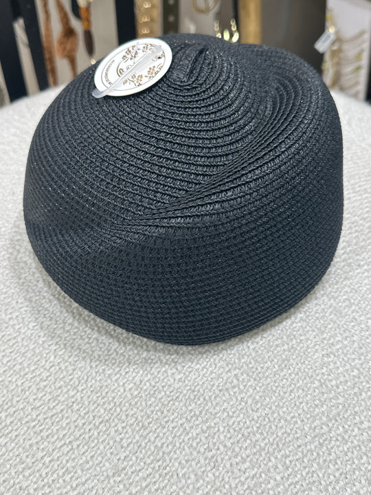 Chapeau rond en paille 573 NOIR uni