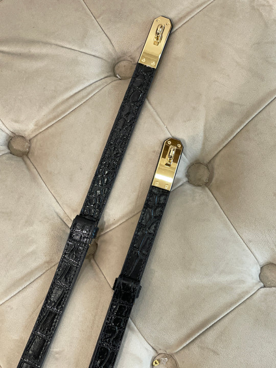 Ceinture cuir croco