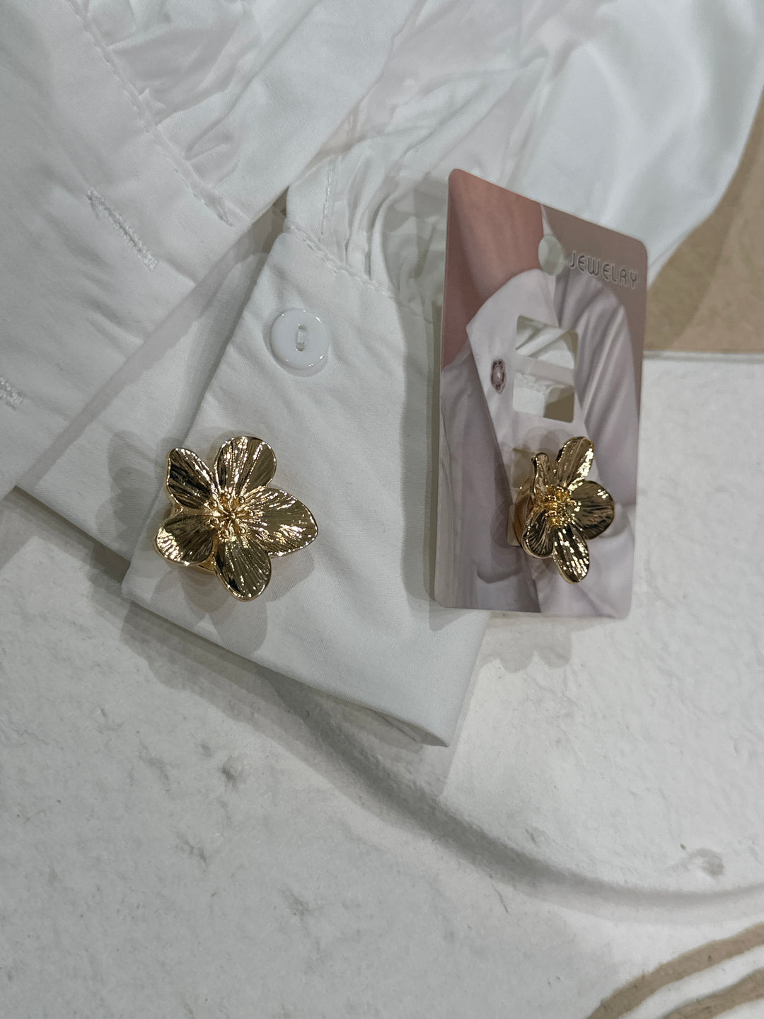 Boutons bijoux manchettes  nacré or  N9