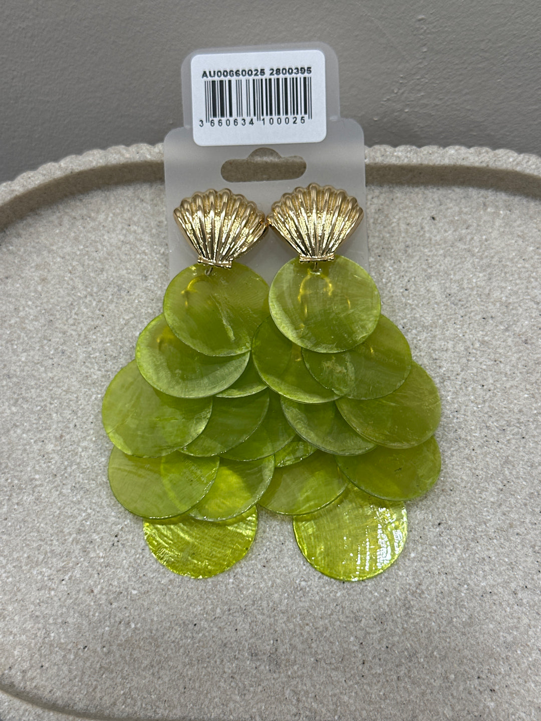 Boucles d'oreilles pendantes en cascades VERT
