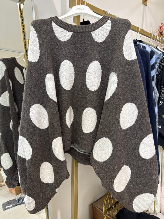 Pull à pois choco 5541