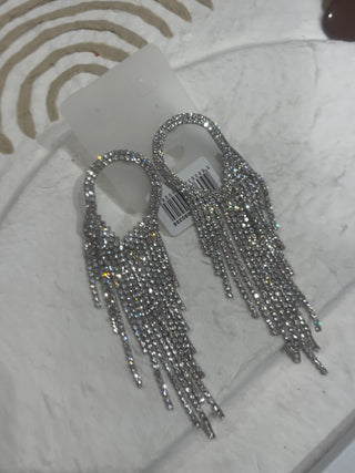 Boucles strass argenté