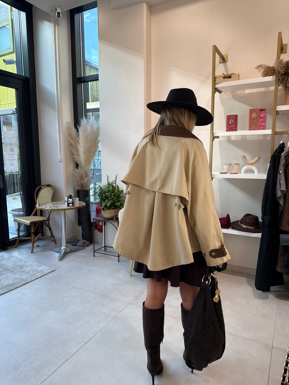 Cape beige col velour 8296