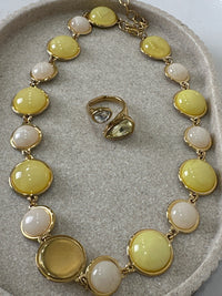 Set collier + bague JAUNE