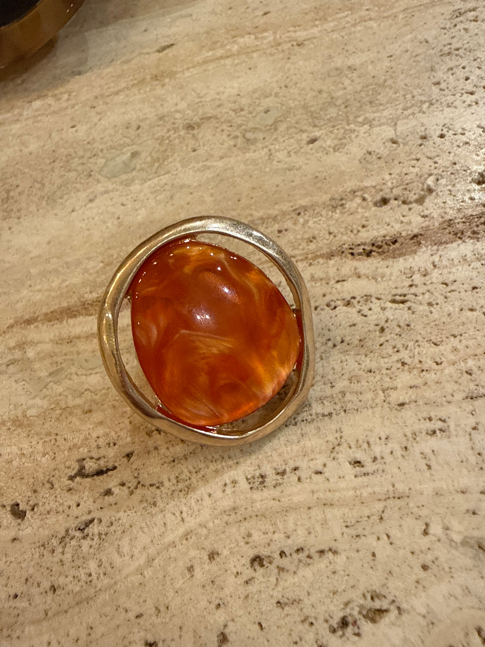 Bague nacre OVALE ORANGE