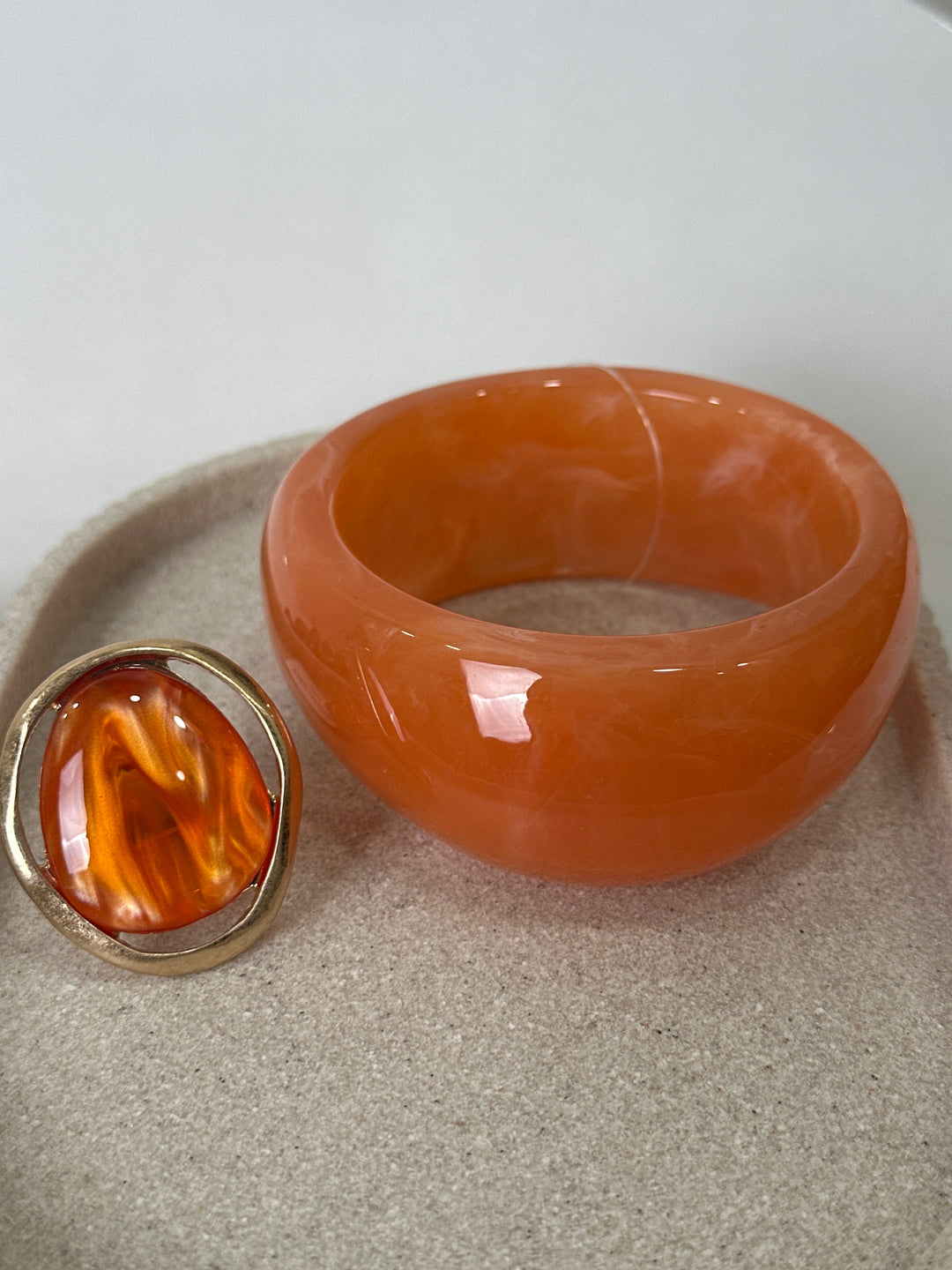 Set manchette + bague orange