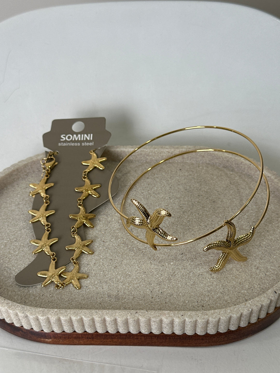 Set manchette bras + bijoux pied étoile