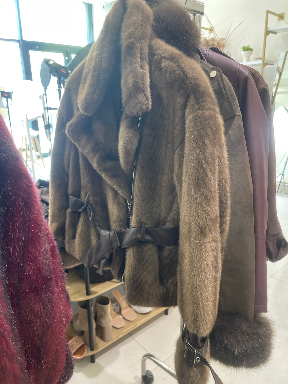 Veste fourrure dégradée zip asymétrique CHOCO 202248