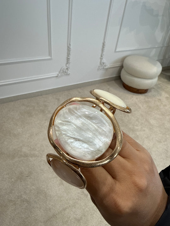 Manchette Métal or beige