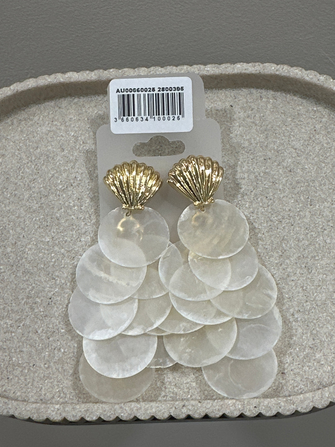 Boucles d'oreilles pendantes en cascades BLANC