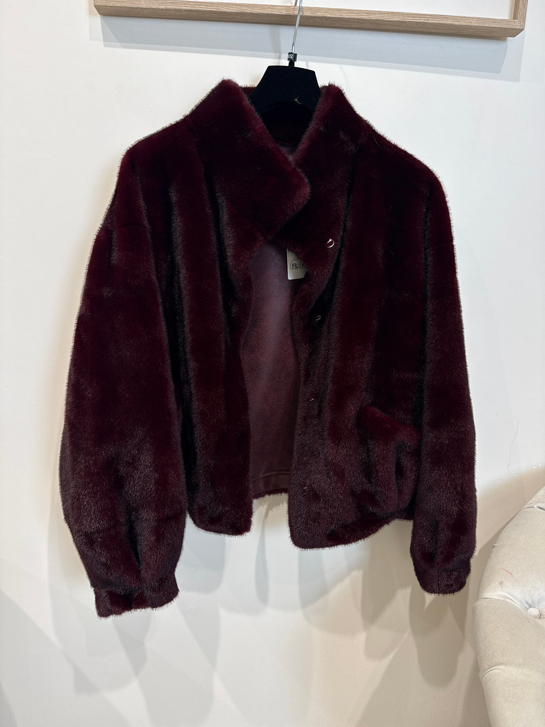 Fourrure simple poches Bordeaux 5506