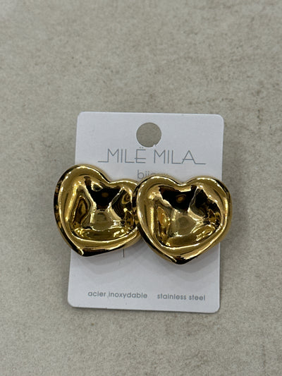 Boucles d’oreilles cœur enfoncé