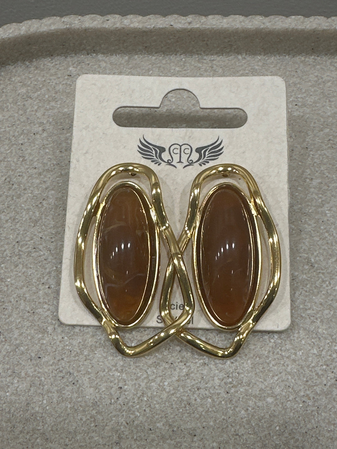 Boucles d'oreilles longues nacrés choco