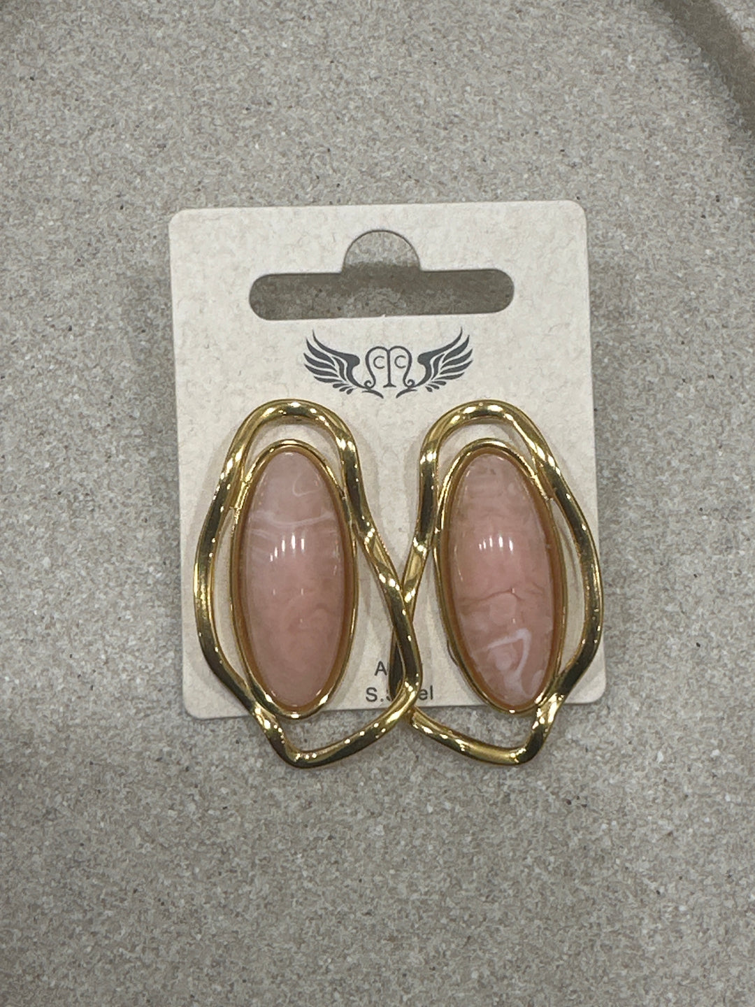 Boucles d'oreilles longues nacrés rose