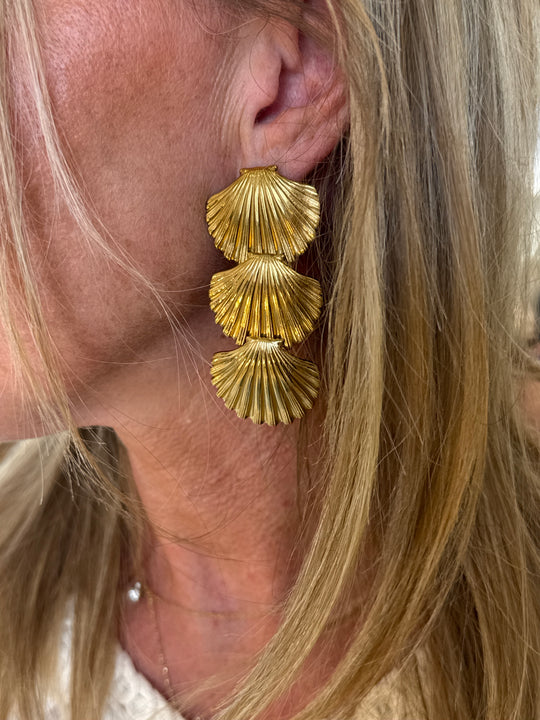 Boucles coquillages or N84