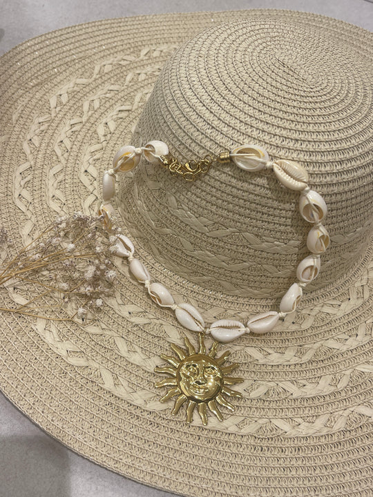 Collier coquillages gros soleil