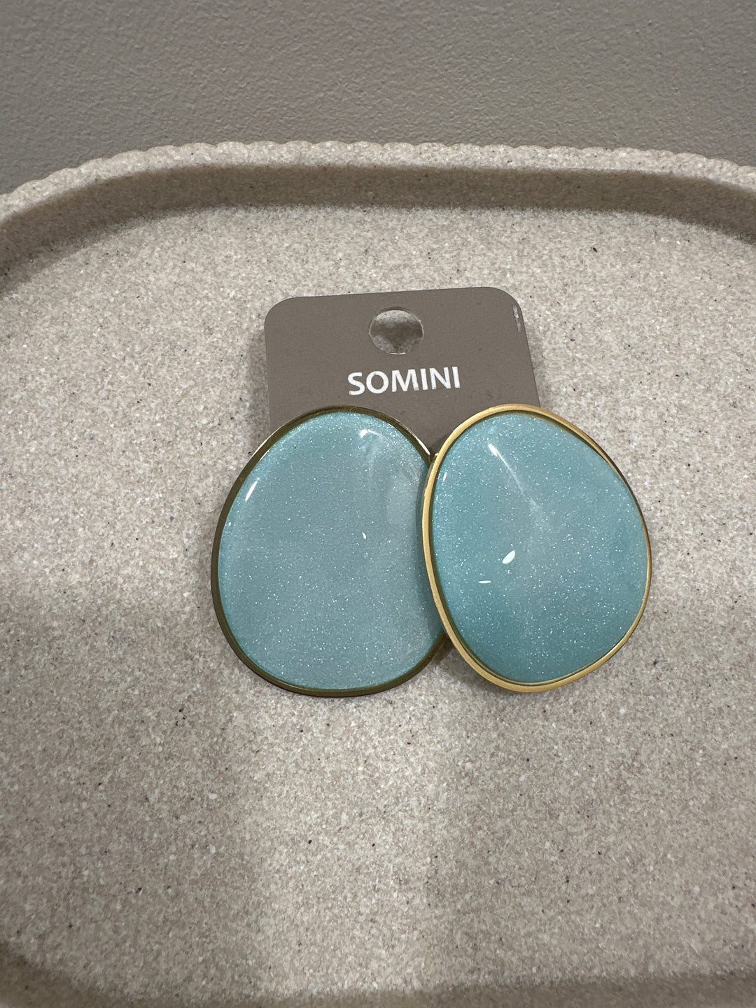 Boucles d'oreilles nacrées bleu ciel