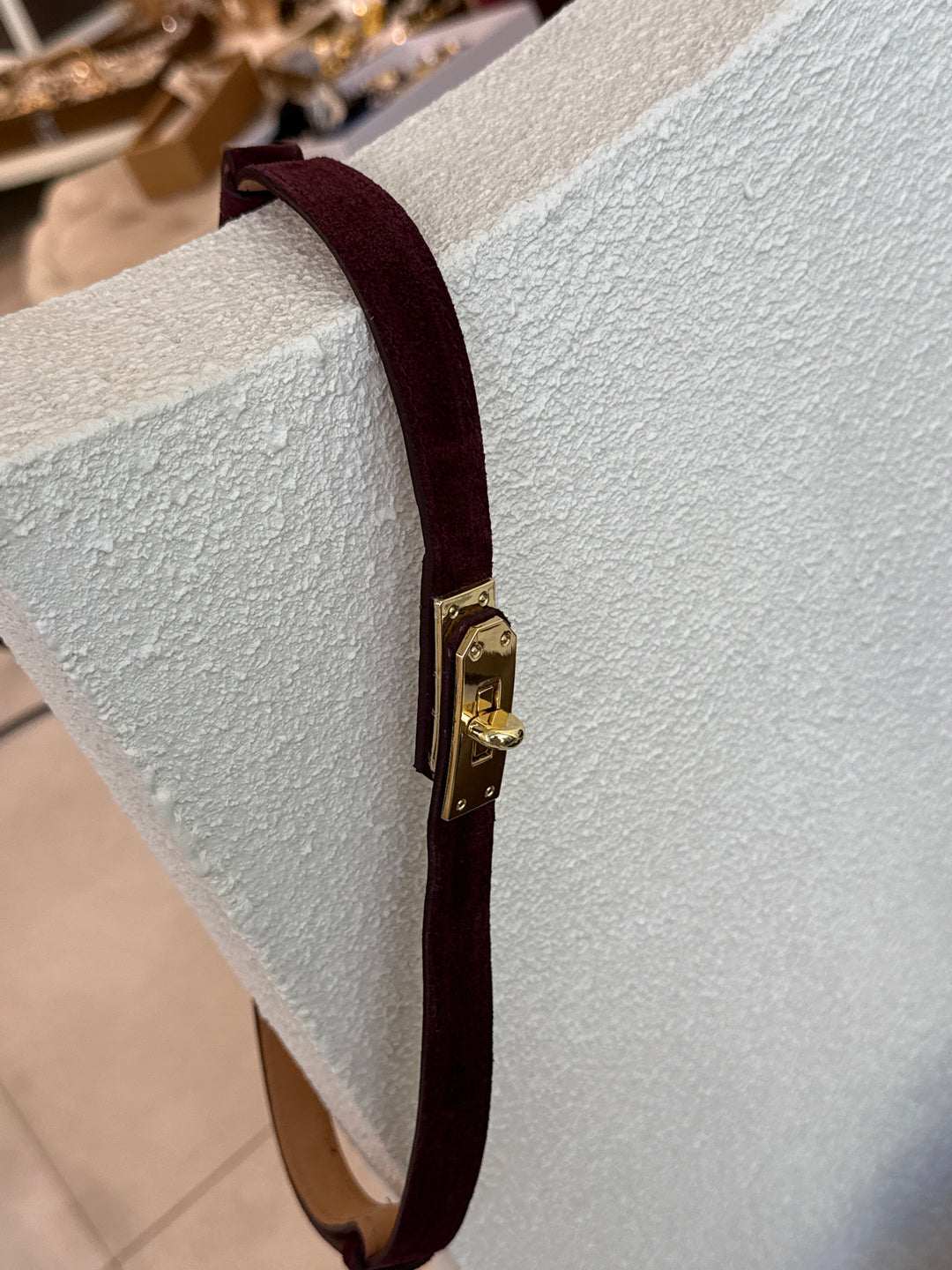 Ceinture cuir daim réglable