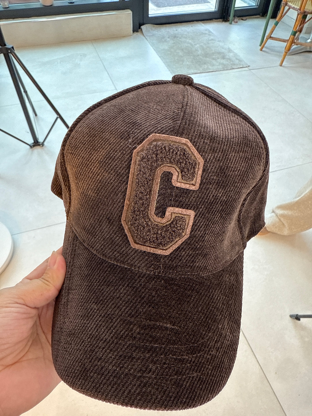 Casquette velour C choco