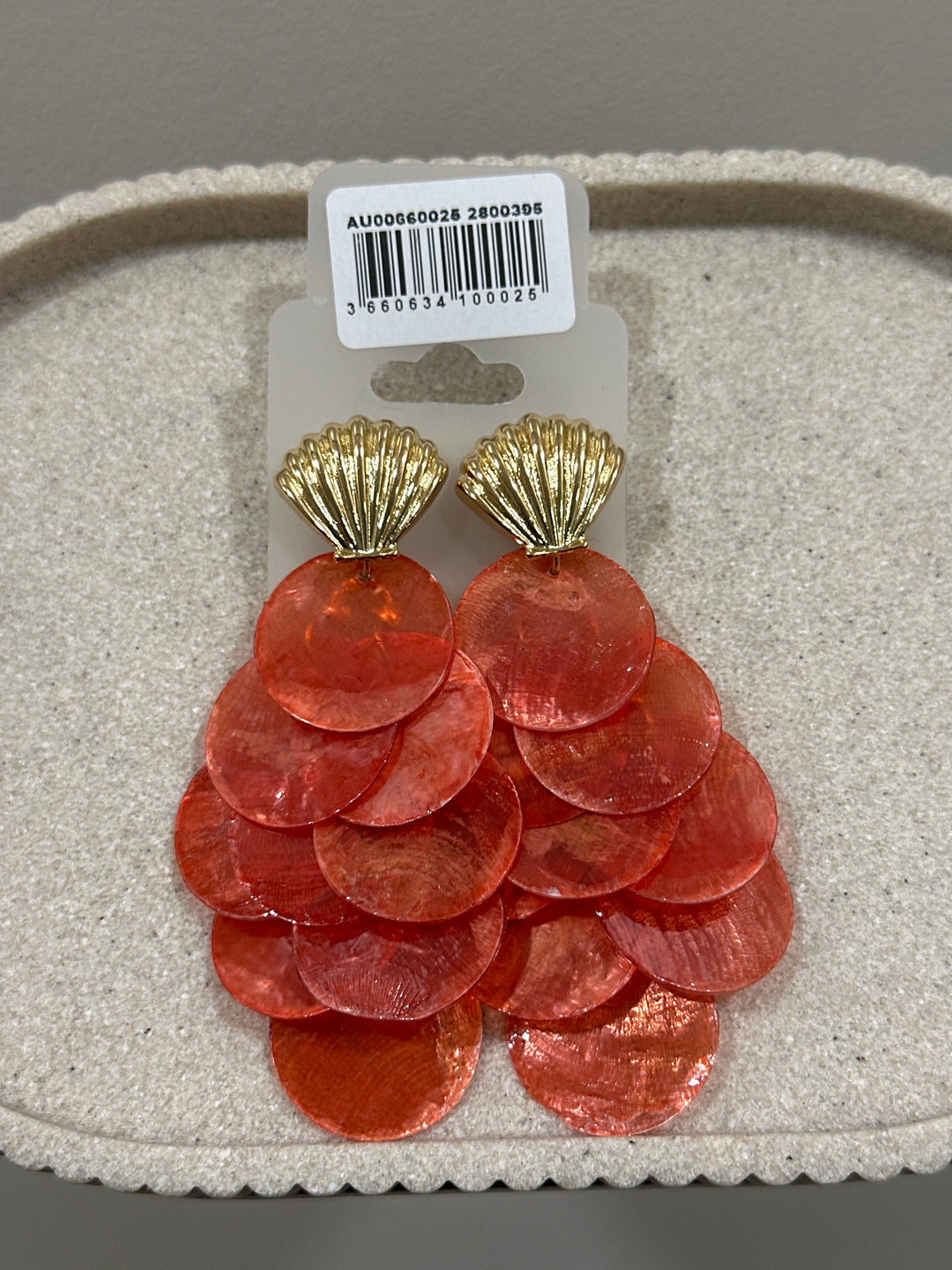 Boucles d'oreilles pendantes en cascades CORAIL