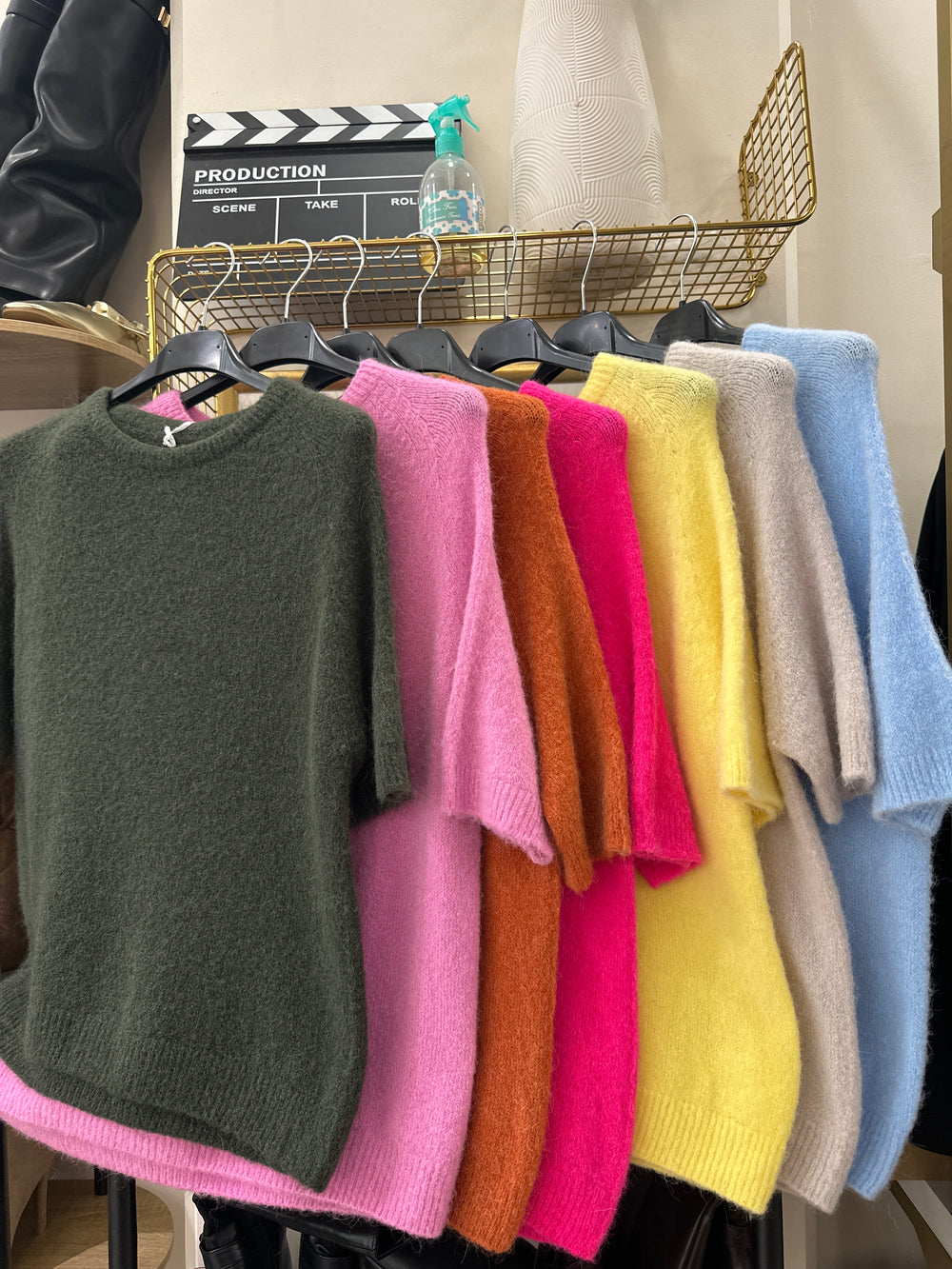 Pull maille manches courtes