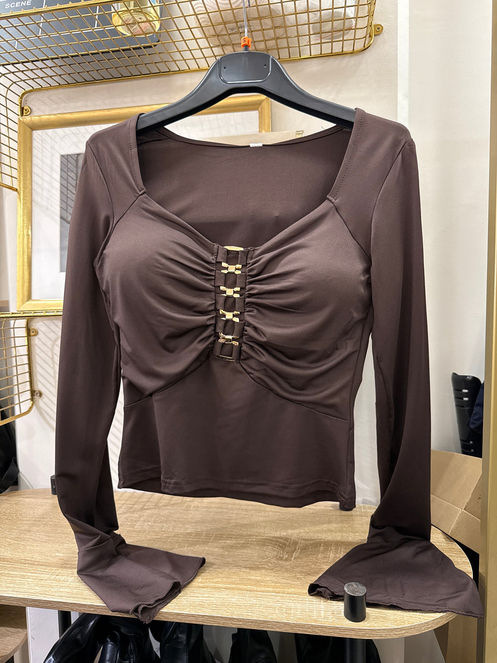 Top manches volant strech 7335