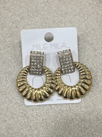Boucles d'oreilles ronds strass