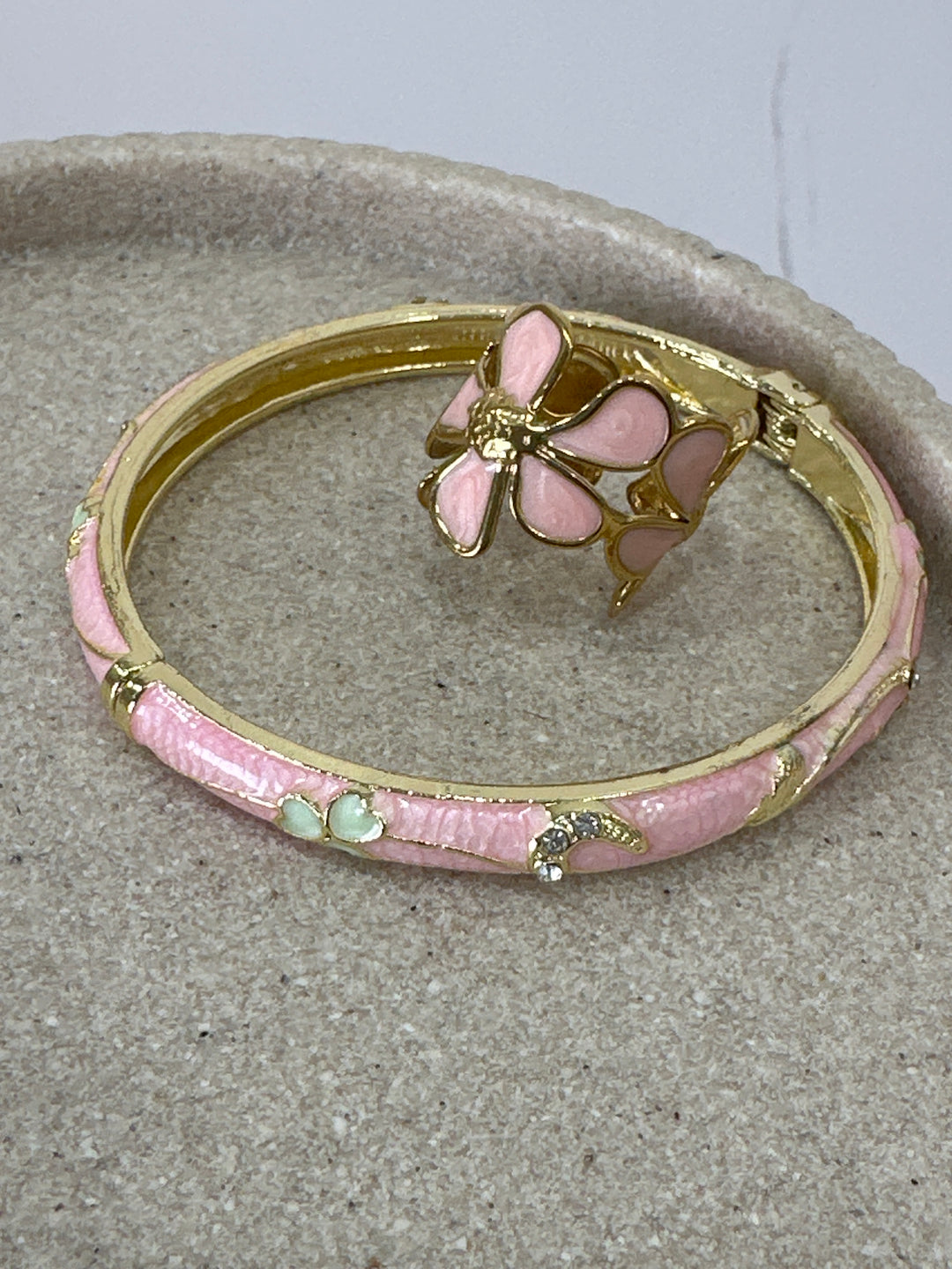 Bracelet thaïlandais et bague fleur ROSE