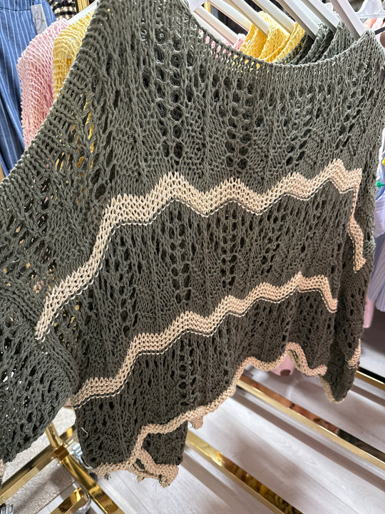 Pull crochet fil lurex Or