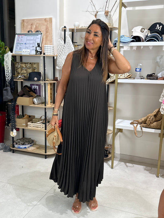 Robe plissé sans manches
