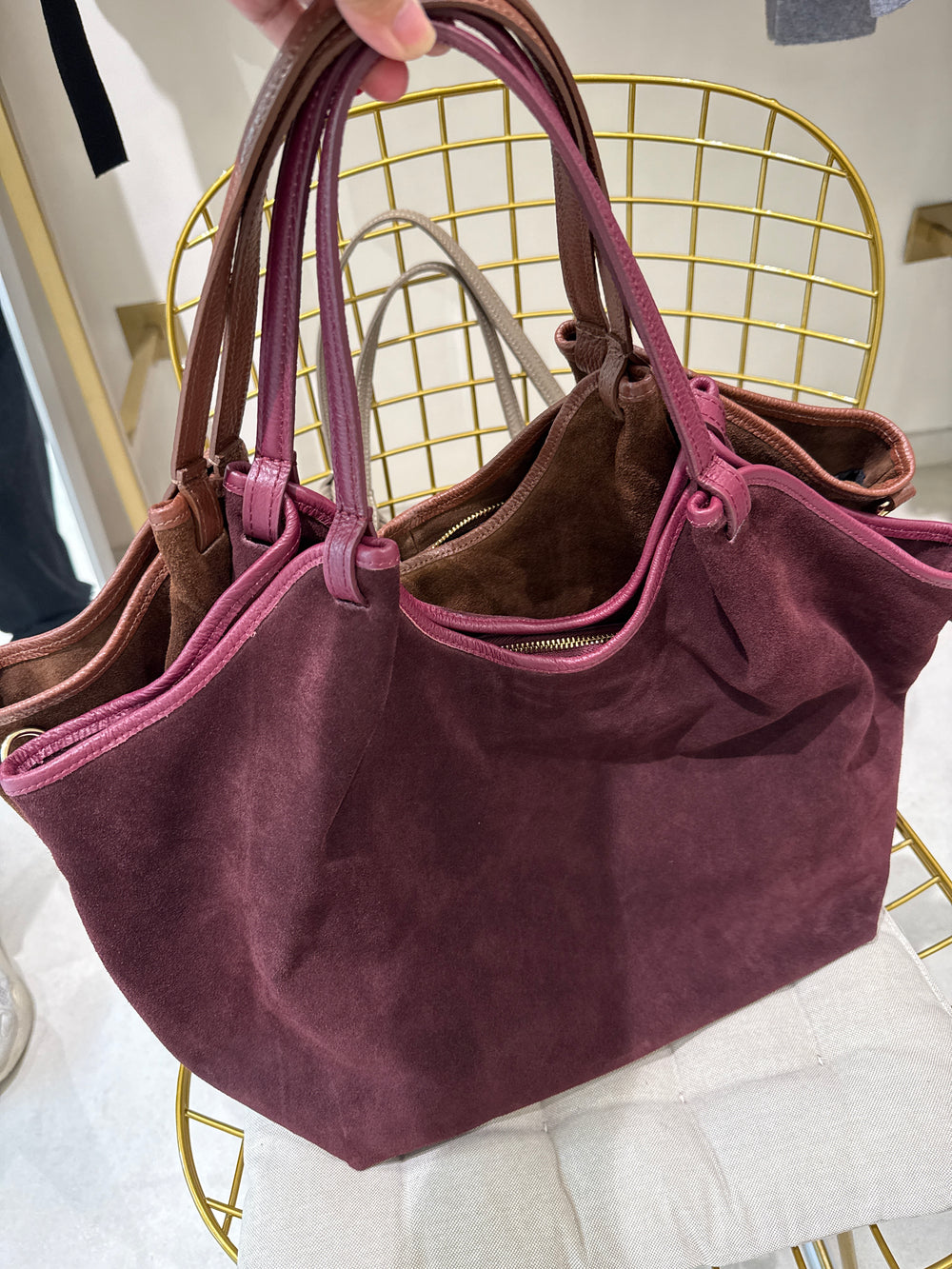 Sac daim cuir Cécile