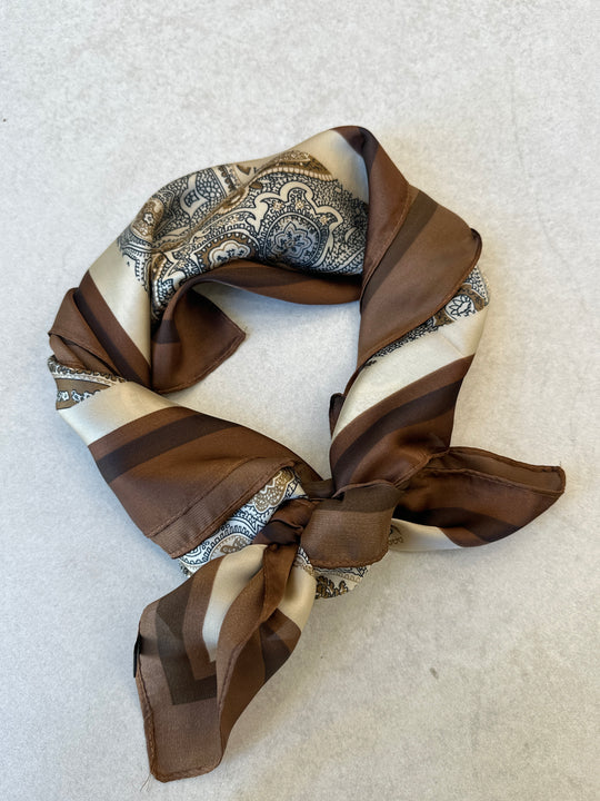 Foulard bandana satin carré choco