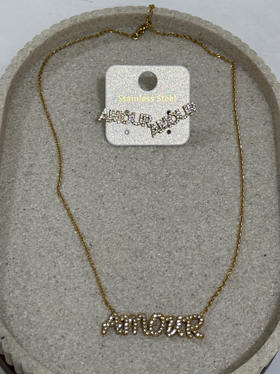 Set boucles d’oreilles + collier Amour