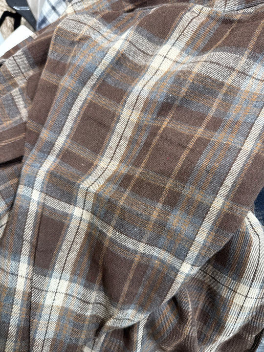 Chemise carreaux Choco/Beige 10291