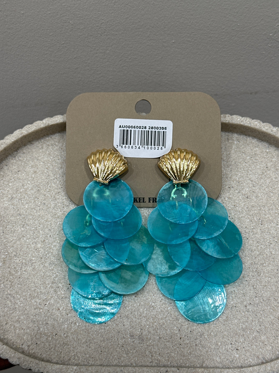 Boucles d'oreilles pendantes en cascades TURQUOISE