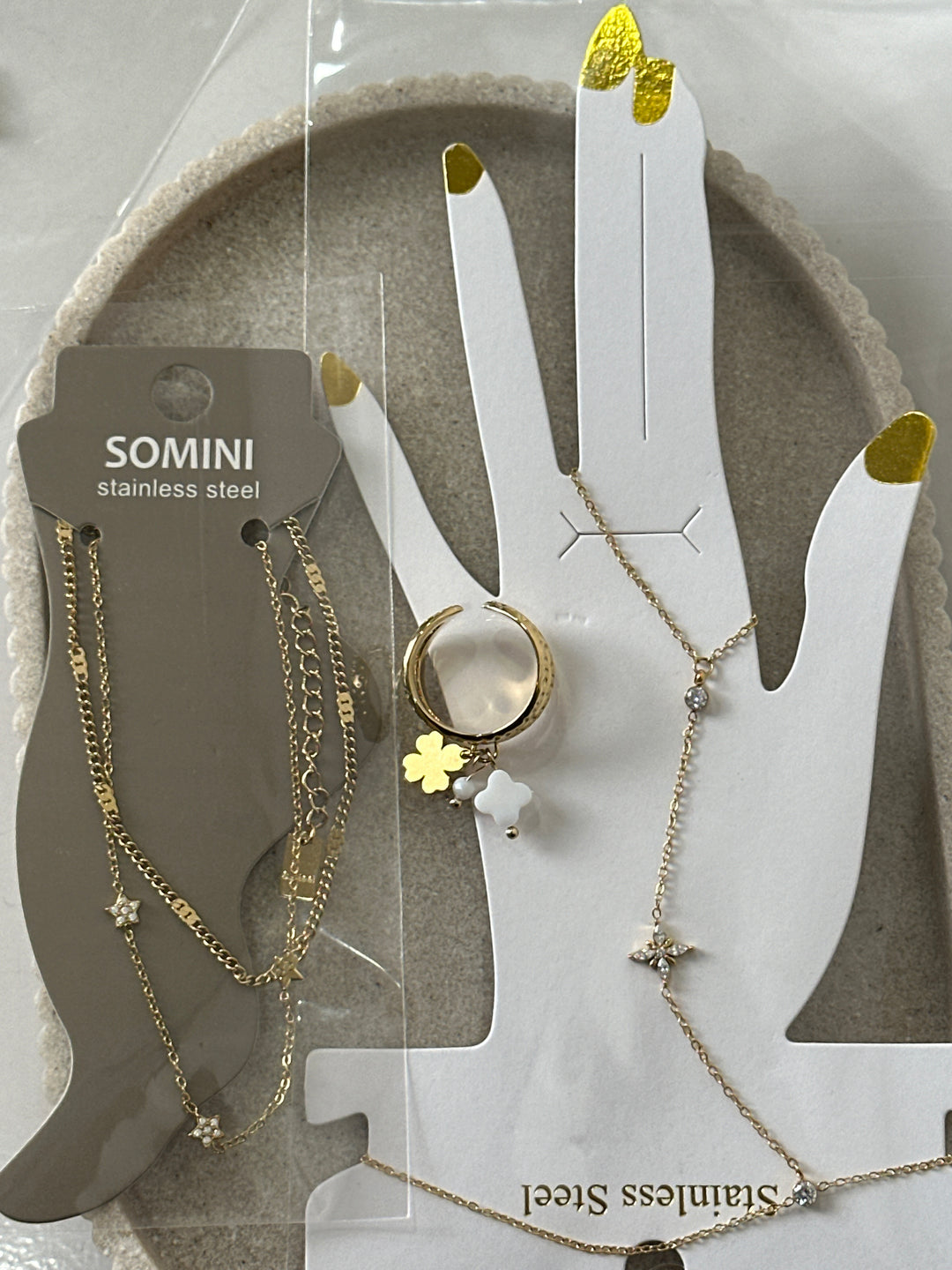 Set bijoux mains et pieds + bague