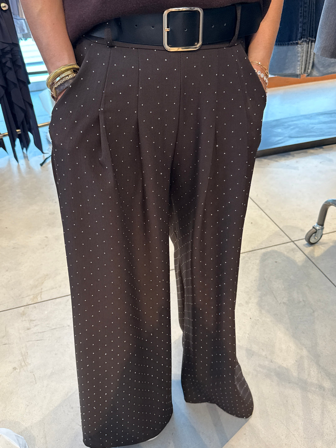 Pantalon pince strass