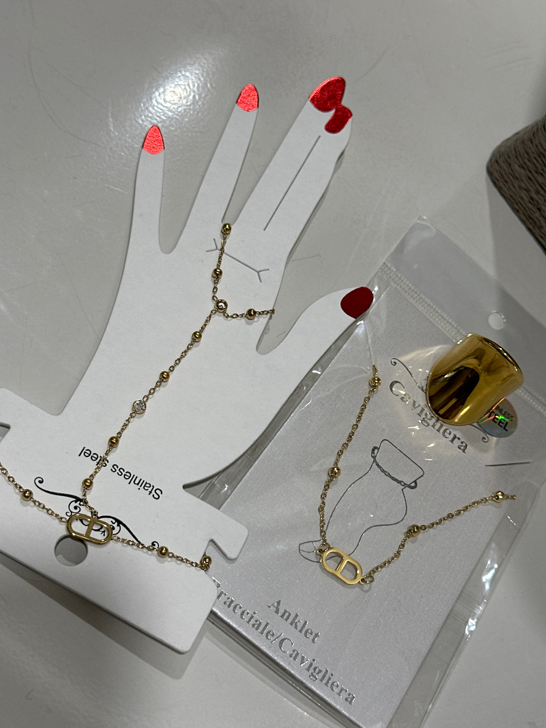 Set bojou pied + bijou main + bague