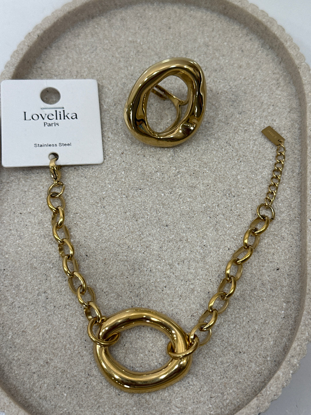 Set bracelet cercle + bague cercle