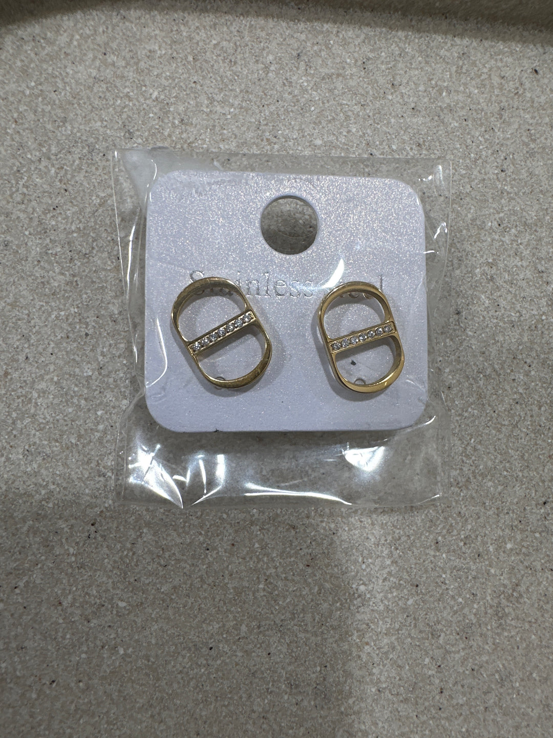 Boucles d'oreilles arrondis strass