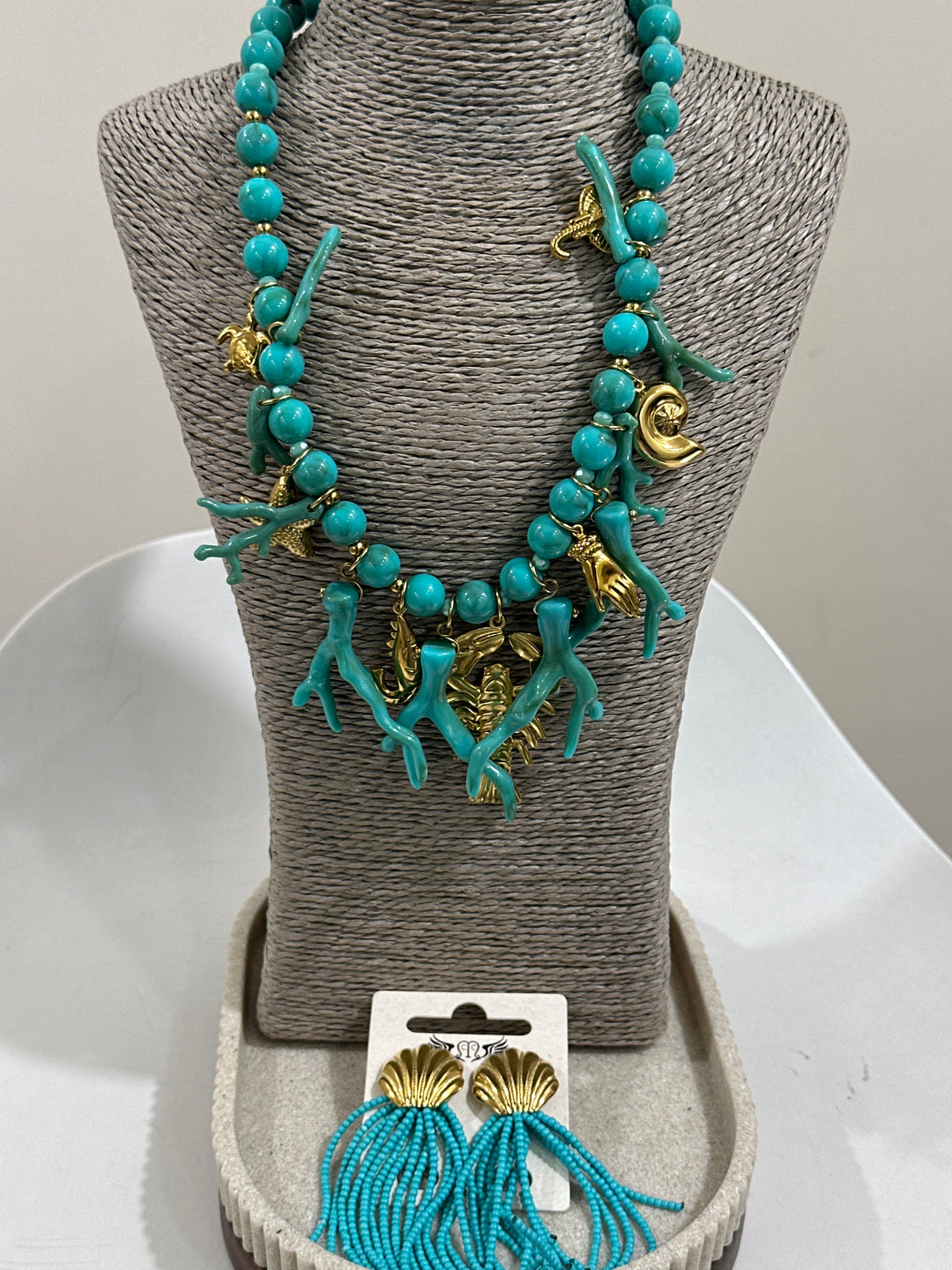 Set collier + boucles d’oreilles turquoise