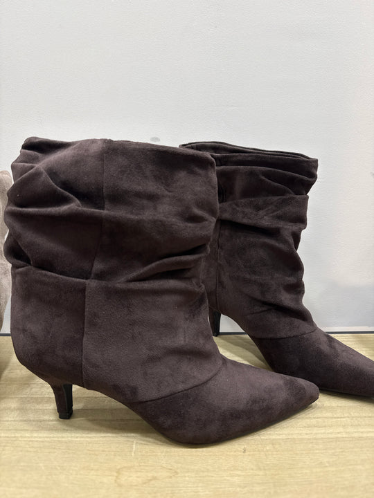 Bottines daim effet plissé 2910A Brown/choco