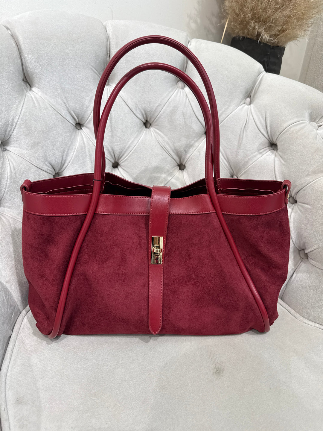 Sac daim bordeaux 1620