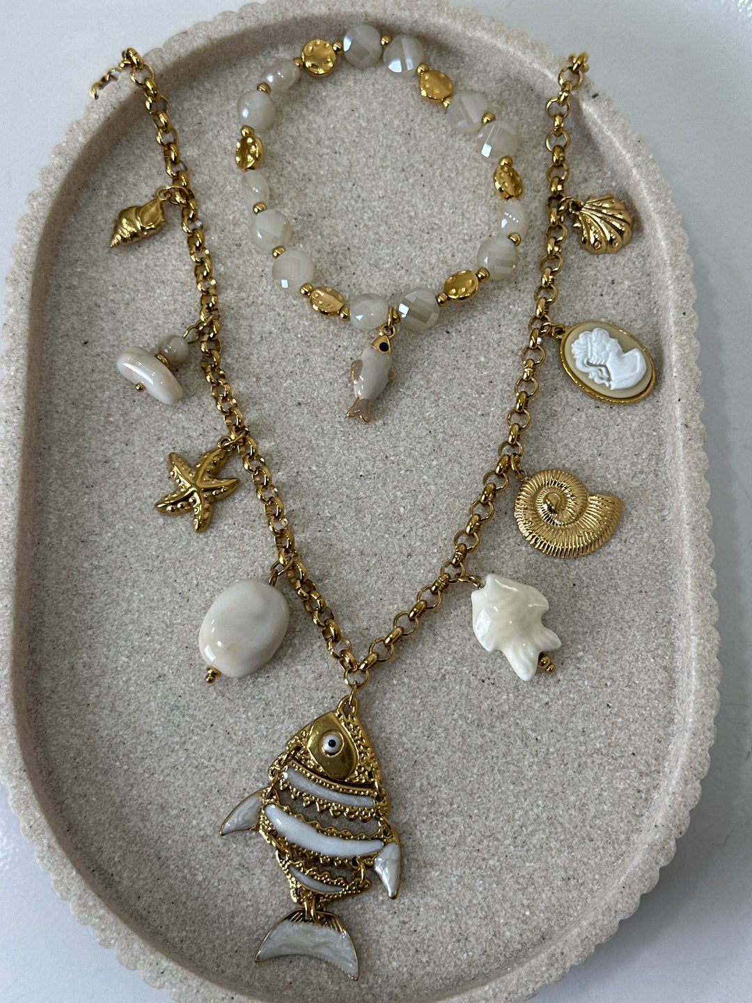 Set collier + bracelet poisson