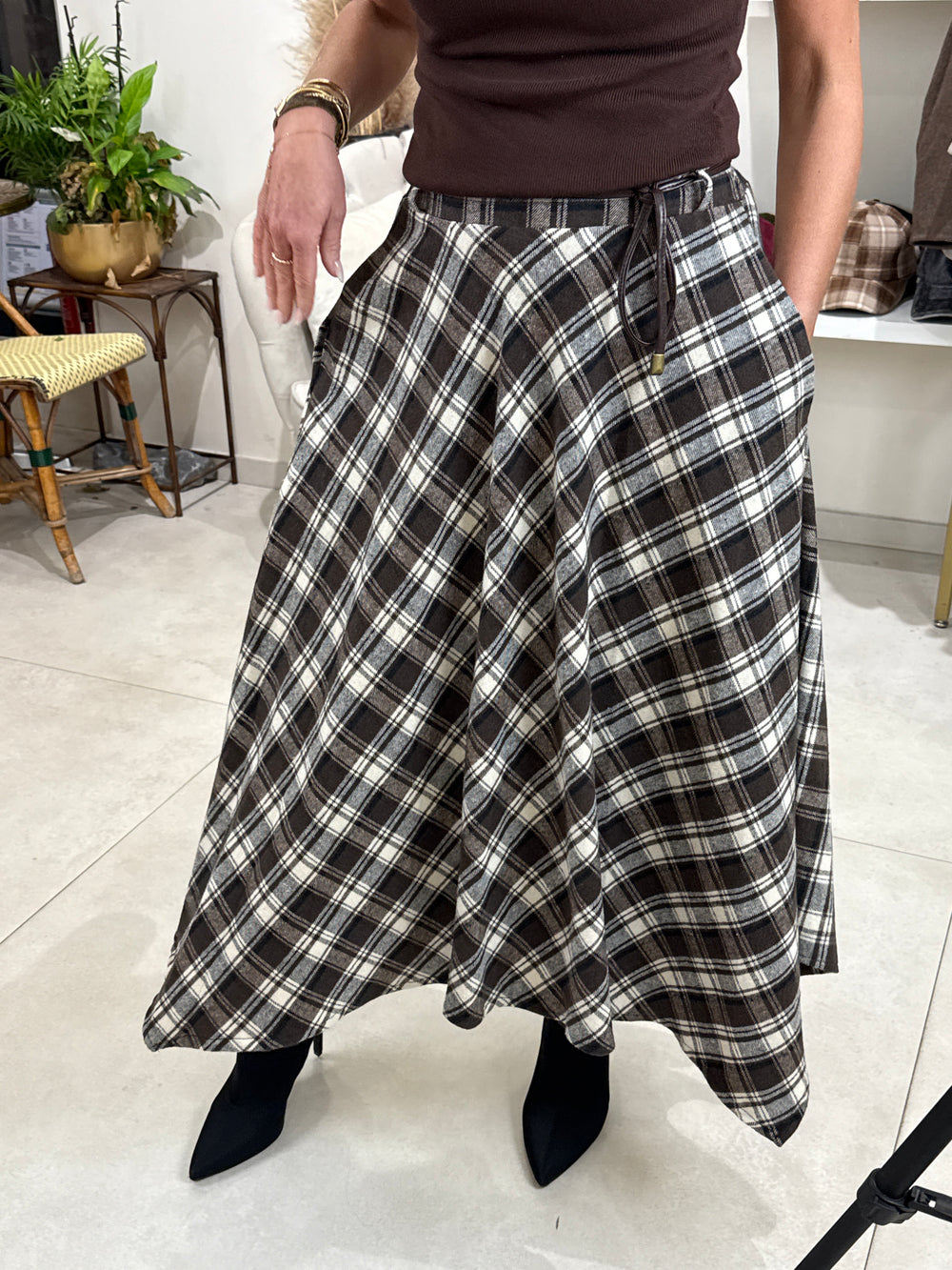 Jupe volant carreaux