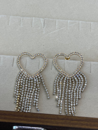 Boucles d’oreilles cœur et strass